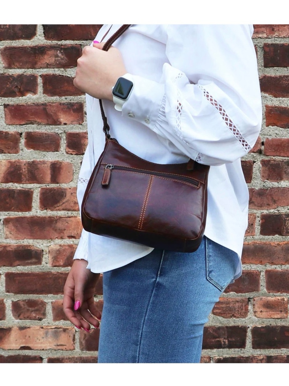 Jack Georges Sophia Brown Leather Mini Bag